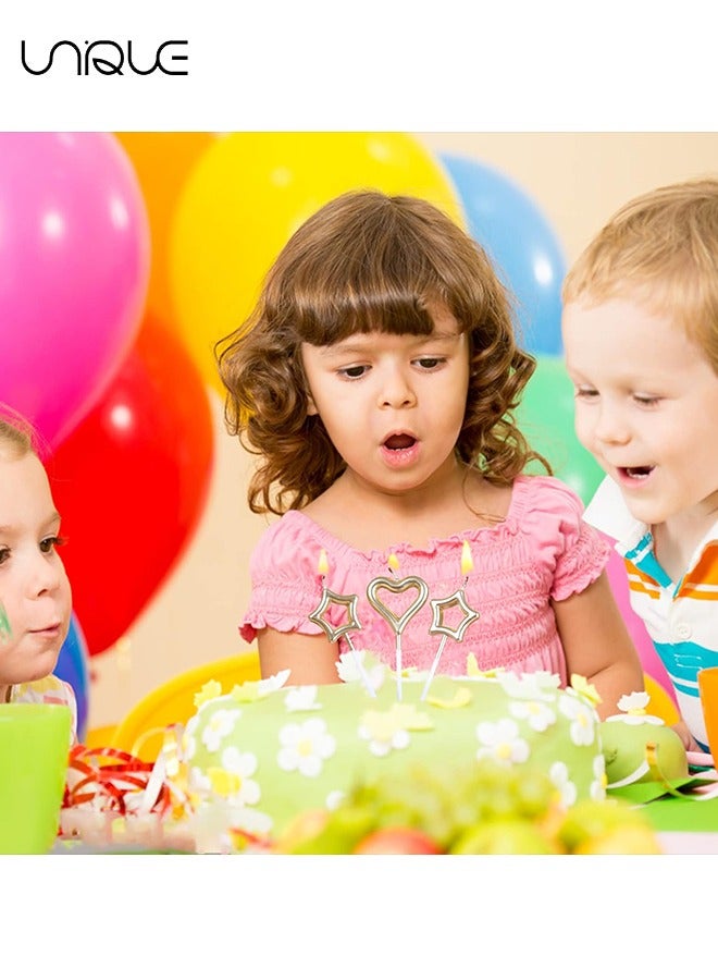 يونيك 9 قطع القلب والنجمة على شكل كعكة عيد ميلاد مجموعة الشموع، ويشمل 6 نجوم عيد ميلاد الشموع و 3 الشموع عيد ميلاد القلب، زخرفة شمعة لعيد ميلاد الزفاف الذكرى إلخ - Image 4