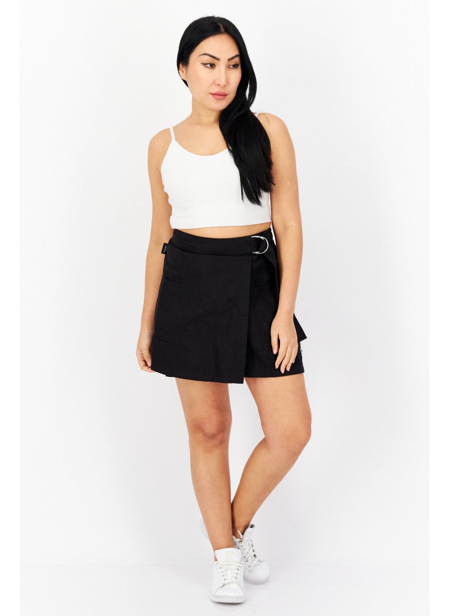 PUMA Women Belted Solid Sport Skirts, Black  - Image 2