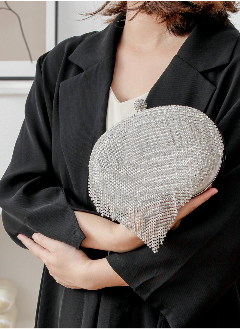 Generic - Women's Handmade Rhinestone Clutch Evening Bag Purse Suitable for Party Prom Wedding - Image 1