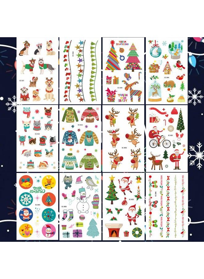 Ooopsiun Christmas Tattoos for Kids - 100 Tattoos | Party Favors & Decorations for Children, Santa Claus, Christmas Tree, Snowman, Reindeer - Image 2