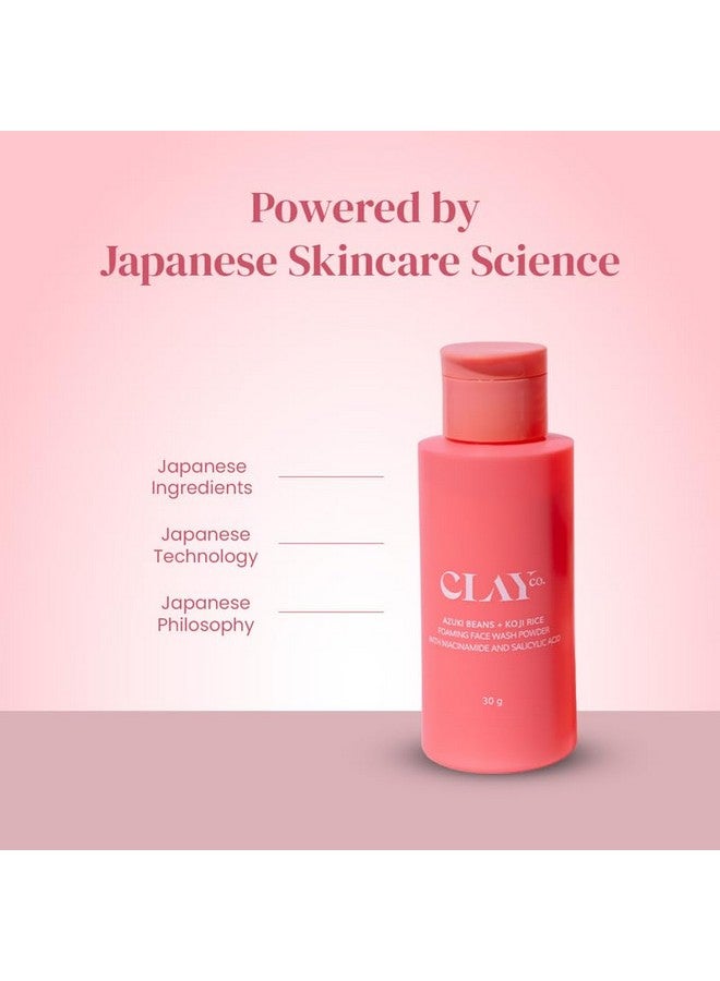 CLAYCO. Azuki Beans & Koji Rice Foaming Face Wash Powder | 0.2% Salicylic Acid | Brightening & Exfoliating Cleanser | Japanese Skincare | 30g - Image 4