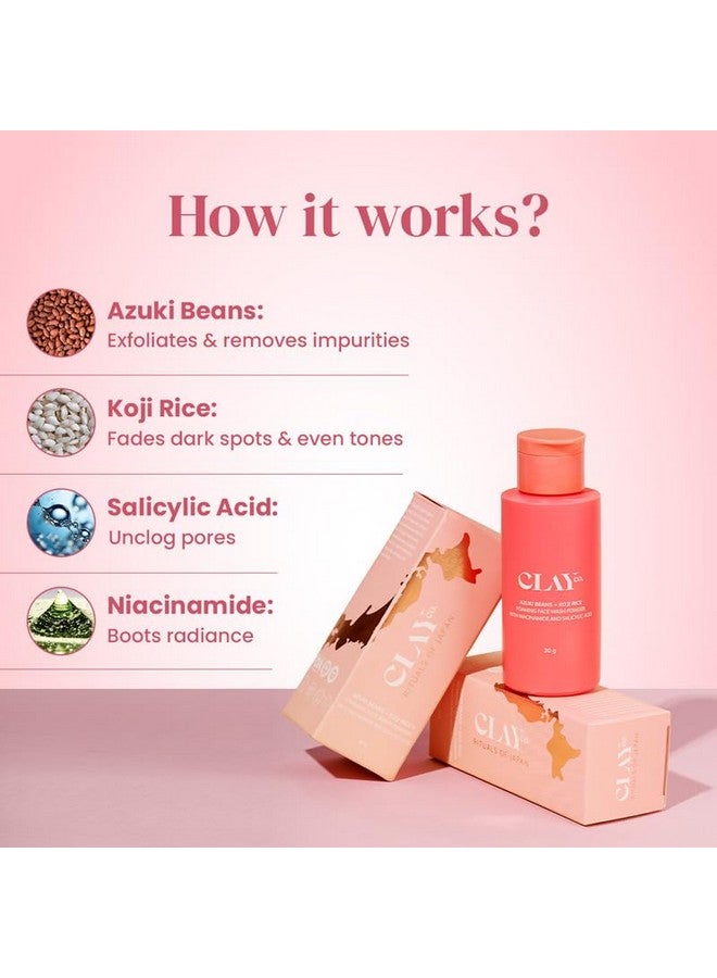 CLAYCO. Azuki Beans & Koji Rice Foaming Face Wash Powder | 0.2% Salicylic Acid | Brightening & Exfoliating Cleanser | Japanese Skincare | 30g - Image 3