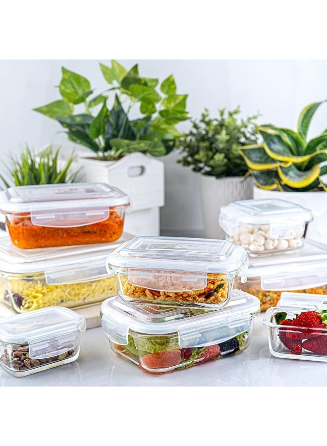 BOROSIL Klip-N-Store Round Glass Storage Container With Air Tight Lid Food Storage Container Microwave Safe Container 400 Ml Transparent - Image 2