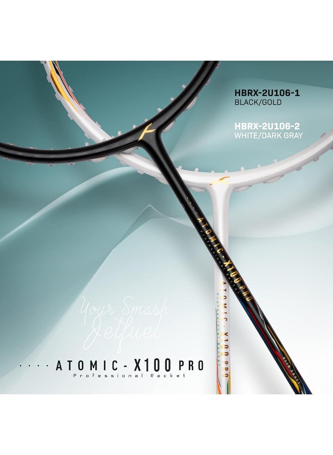 HUNDRED Atomic-X100 Pro Carbon Fibre Unstrung Badminton Racket With Full Racket Cover For Intermediate Players (85G) - Image 5