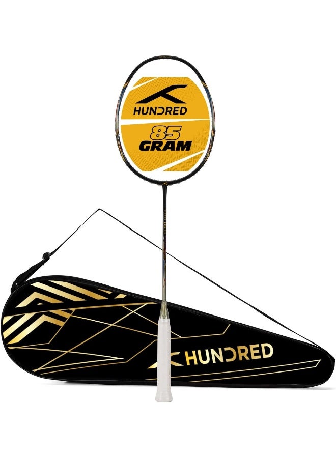 HUNDRED Atomic-X100 Pro Carbon Fibre Unstrung Badminton Racket With Full Racket Cover For Intermediate Players (85G) - Image 4