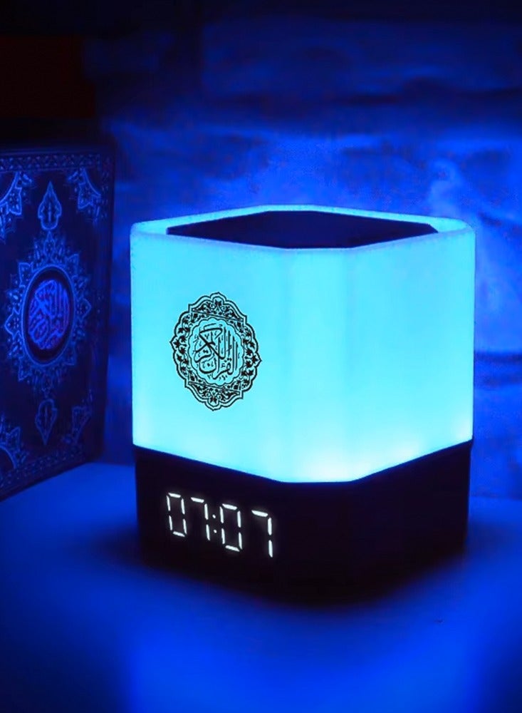 TEXEEM Smart Quran Speaker with 7 Color with RGB LED Lights, Bluetooth Compatible, Digital Prayer Time Display, App Control, Color Changing Lamp, Islamic Audio Player with Touch Controls - Image 3