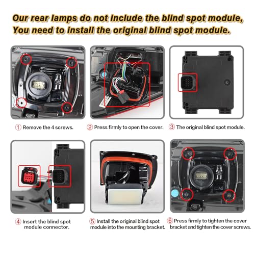 STRAUTOS LED Tail Lights Compatible With Ford F150 2021 2022 2023 With Blind Spot Rear Brake Lamp Signal Assembly Fit King Ranch Lariat Limited Platinum Taillights(Chrome Housing Right Passenger Side) - Image 4