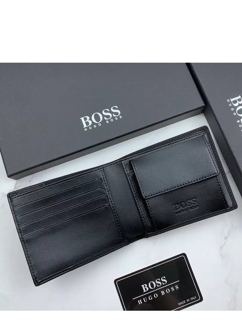 Hugo Boss Leather Wallet and Card Holder Set
