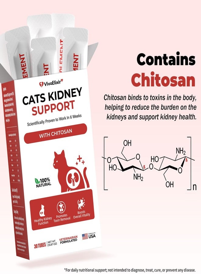 VivaElixir Cat Kidney Support Chitosan & L-Lysine – Boosts Kidney Health & Function, Promotes Toxin Removal, Restores Kidney Function, Enhances Vitality – Natural Ingredients for Cats – 30 Tubes - Image 5