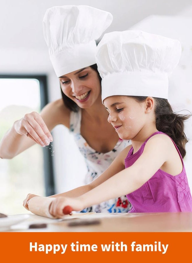 Xeoxarel Chef's Hats Adjustable Elastic Baker Kitchen Cooking Chef Cap for Adult/Kids, 1 Pack White Chef Hat, One size - Image 3