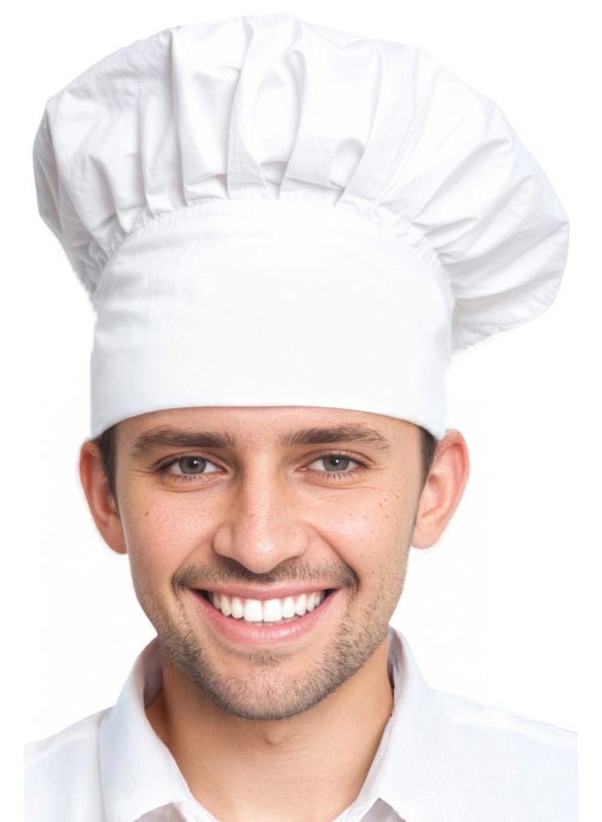 Xeoxarel Chef's Hats Adjustable Elastic Baker Kitchen Cooking Chef Cap for Adult/Kids, 1 Pack White Chef Hat, One size - Image 1