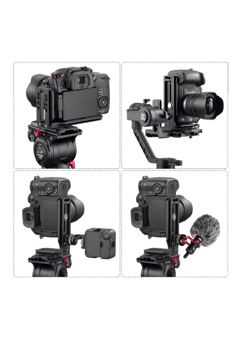 Anmi - DSLR Camera L Bracket Vertical Horizontal Switching Tripod Quick Release Plate with Screws Wrench Compatible with Canon/Nikon/Sony/DJI Osmo Ronin Zhiyun Stabilizer Tripod Monopod (Orange) - Image 1