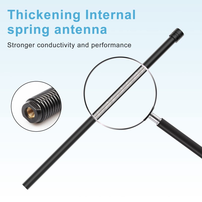 JSZAAHZ Waterproof Marine Antenna AM FM Golf Cart ATV UTV RV Car Stereo, Boat Mast Flexible radio antenna for Truck Excavator Tractor RVR Yacht Pontoon - Image 3