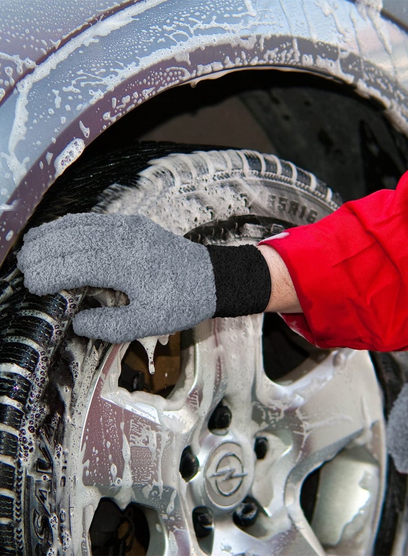 Efficient Reusable Microfiber Dusting Gloves, Perfect for Home, Kitchen, Car, and Plant Care (3 Pairs) - Image 2