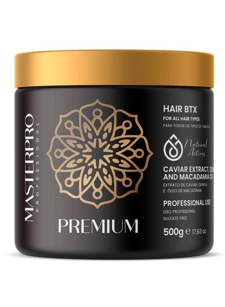 Masterpro Professional | Premium Hair BTX Treatment 500g | Caviar Extract, Quinoa & Macadamia Oil | Anti-Frizz Deep Repair | Gloss & Shine | Sulfate-Free Hair Treatment for All Hair Types - Image 1