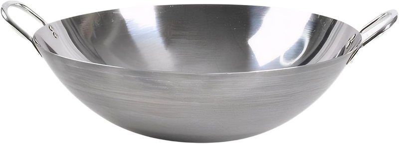 Iron Wok for Stir-Frying with Round Bottom Design Traditional Stoves and Open Flame Cooking - Image 1