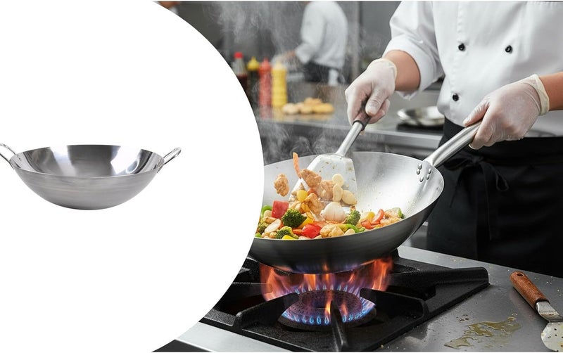 Iron Wok for Stir-Frying with Round Bottom Design Traditional Stoves and Open Flame Cooking - Image 2
