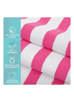 SIGNOOLA Signoola 4 Kids Bath towels 50 x 100 cm Rose Stripes, 100% cotton.  - Image 2