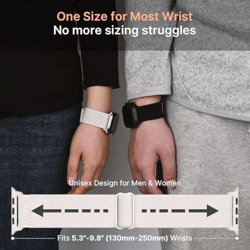 Fullmosa 4 Pack Water-Resistant Nylon Bands Compatible with Apple Watch Strap 42mm(Series 10 11) 41mm 40mm 38mm，Durable Stretch Straps for iWatch SE3 SE2 SE Series 11 10 9 8 7 6 5 4 3 2 1 - Image 4