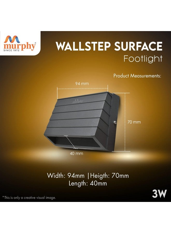 Murphy 3W Wall Step Surface Light Outdoor and Indoor Led Foot Light with Aluminium Ip65 Grade Waterproof Body : Warm White, Pack of 10 - Image 4