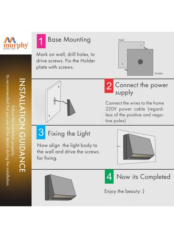 Murphy 3W Wall Step Surface Light Outdoor and Indoor Led Foot Light with Aluminium Ip65 Grade Waterproof Body : Warm White, Pack of 10 - Image 5