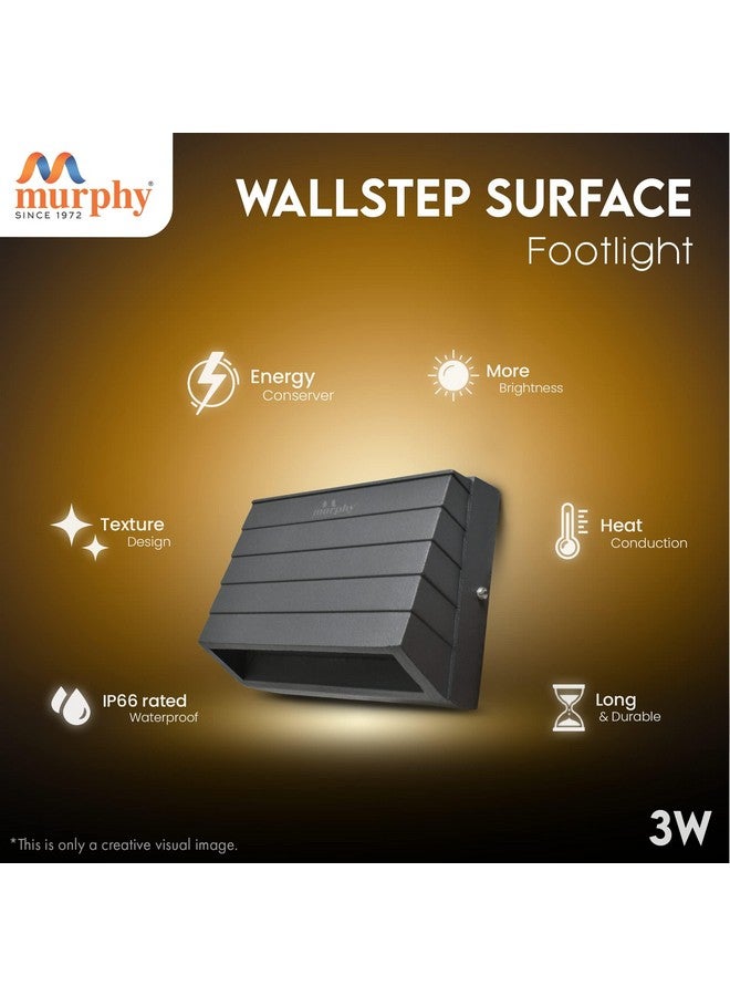 Murphy 3W Wall Step Surface Light Outdoor and Indoor Led Foot Light with Aluminium Ip65 Grade Waterproof Body : Warm White, Pack of 10 - Image 3