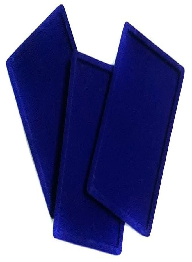 SENTONI Jewellery Display Organizer 15X12 pack of 3 Tray Blue Velvet Beading Tray (BLUE pack of 3, 15 * 12 size) - Image 1
