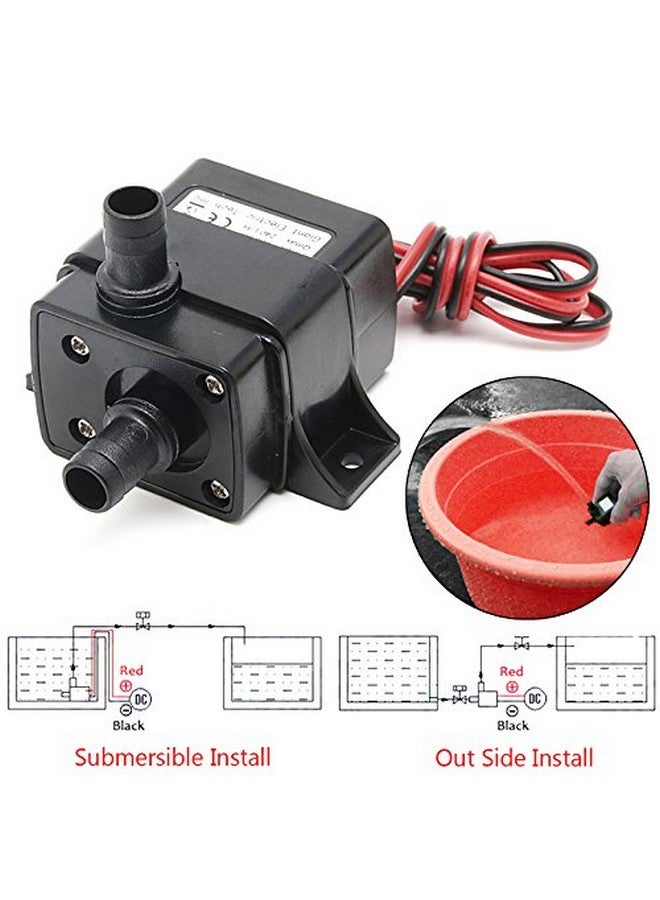 هيليتجو مضخة مياه HiLetgo قطعتين 240 لتر/ساعة تيار مستمر 12 فولت 4.2 واط مضخة صغيرة بدون فرشاة رأس ضخ 3 متر مضخة مياه فائقة الهدوء لحوض السمك وحوض السمك - Image 4