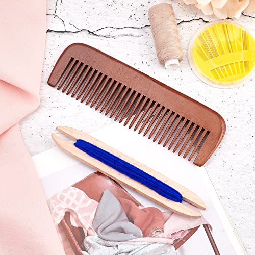 NBEADS Weaving Tool Kit, Including 1 Pc Wood Knitting Looms Shuttle and 1 Pc Wood Weaving Comb Loom Machine Accessories for DIY Craft, Mixed Color - Image 4