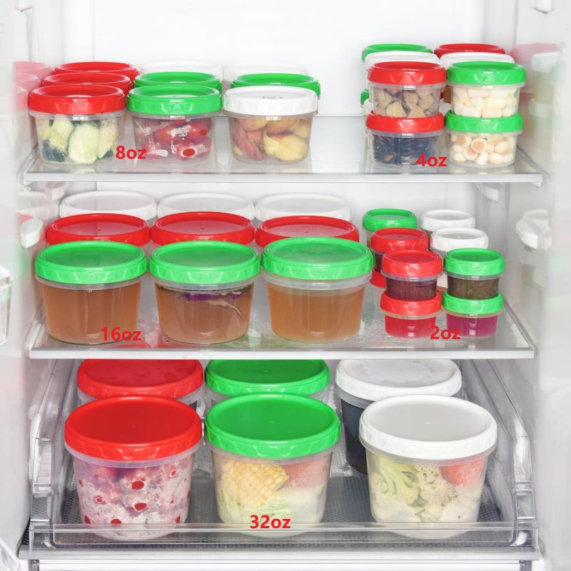 EONJOE 4oz Plastic Containers with Lids Reusable Dishwasher Freezer Safe Airtight  6-Pack - Image 4