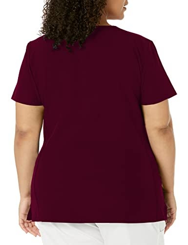HeartSoul Women's Pitter-Pat V-Neck Scrubs Shirt, Wine, Small - Image 2