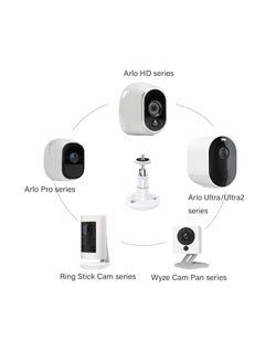 SYOSI 360 Degree Adjustable Indoor/Outdoor Security Bracket, Wall Mount Compatible with Arlo Pro/ Pro 2/ Pro 3/ Pro 4 and for Ring Stick Up/ Indoor Cam Battery, for Wyze Cam Pan/ Outdoor (4 Pack, White)  - Image 4