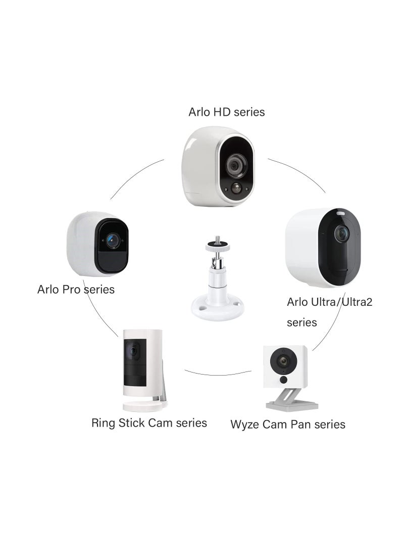 SYOSI 360 Degree Adjustable Indoor/Outdoor Security Bracket, Wall Mount Compatible with Arlo Pro/ Pro 2/ Pro 3/ Pro 4 and for Ring Stick Up/ Indoor Cam Battery, for Wyze Cam Pan/ Outdoor (4 Pack, White)  - Image 4