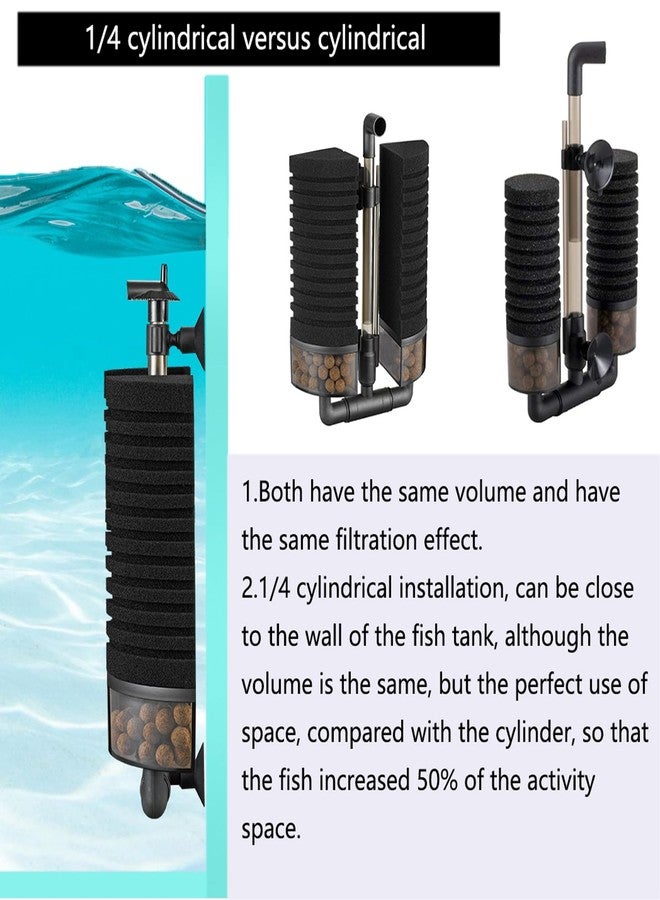 Carefree Fish فلتر إسفنجي هادئ لحوض السمك يعمل بمنفذ USB، مزود بإسفنجتين وكيس من كرات السيراميك المفلترة، مناسب للمياه المالحة والعذبة. - Image 5