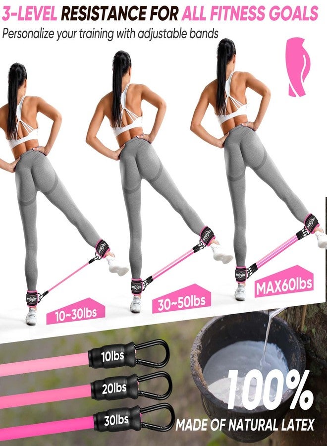 NTIUYOT Ankle Resistance Bands with Cuffs, Workout Sets for Women, Resistance Bands for Working Out, Exercise Band for Leg Booty, Home Gym Workout Equipment, Ankle Weights Fitness Band Set - Image 4