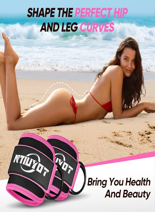 NTIUYOT Ankle Resistance Bands with Cuffs, Workout Sets for Women, Resistance Bands for Working Out, Exercise Band for Leg Booty, Home Gym Workout Equipment, Ankle Weights Fitness Band Set - Image 2