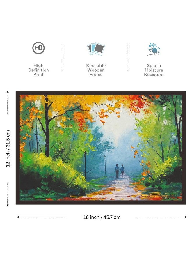 Mad Masters Tree Scenery Framed Photo, Wall Hanging Home Decor Painting for Living Room & Bedroom Decoration (18 x 12 Inch,Paper) - Image 2