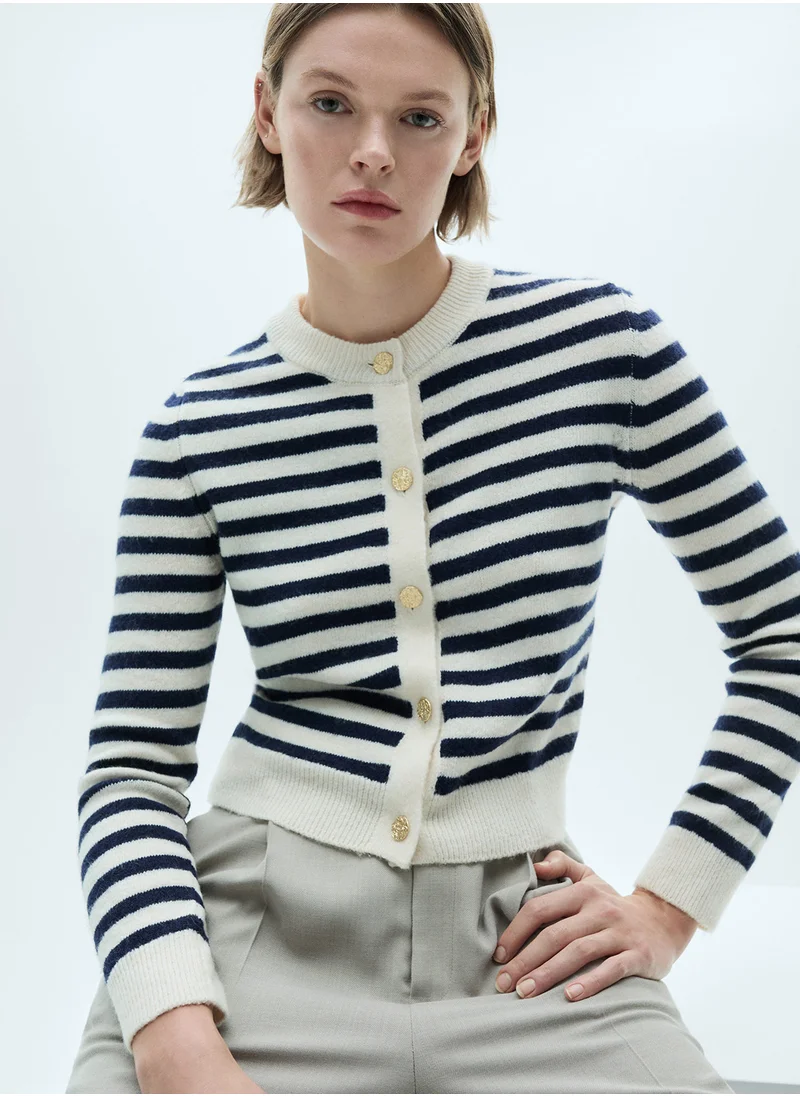 MANGO Knitted Jewel Button Cardigan