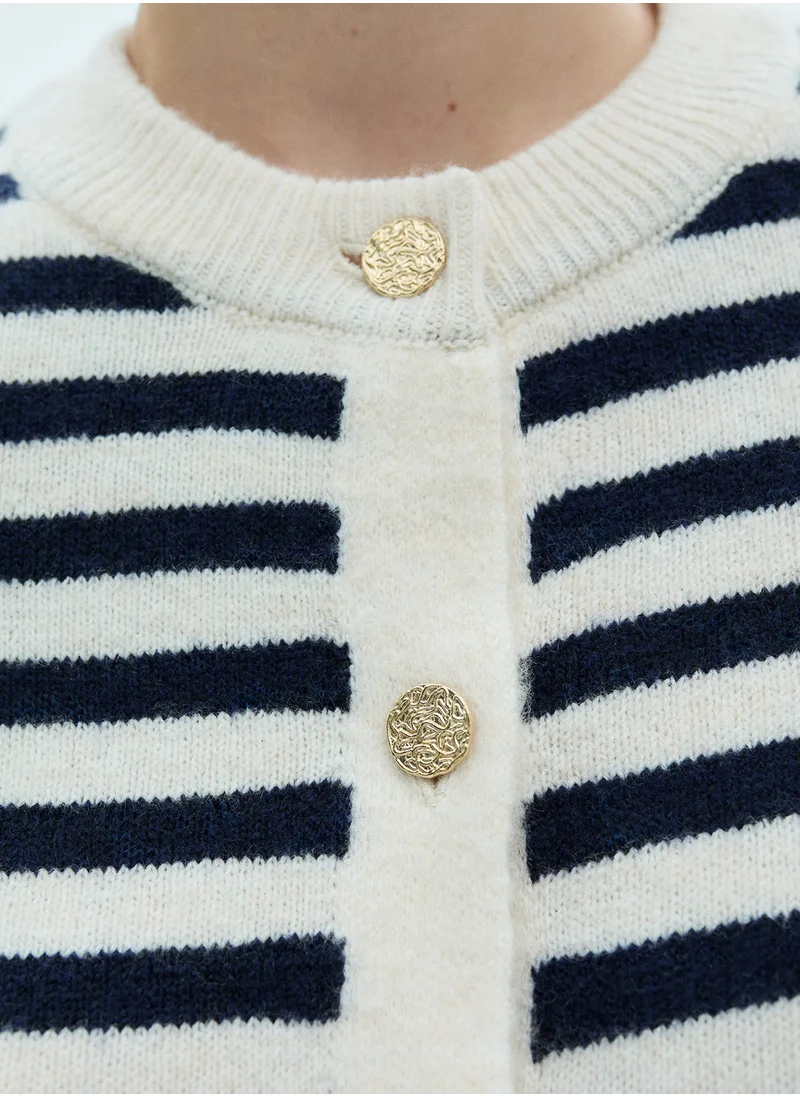 MANGO Knitted Jewel Button Cardigan