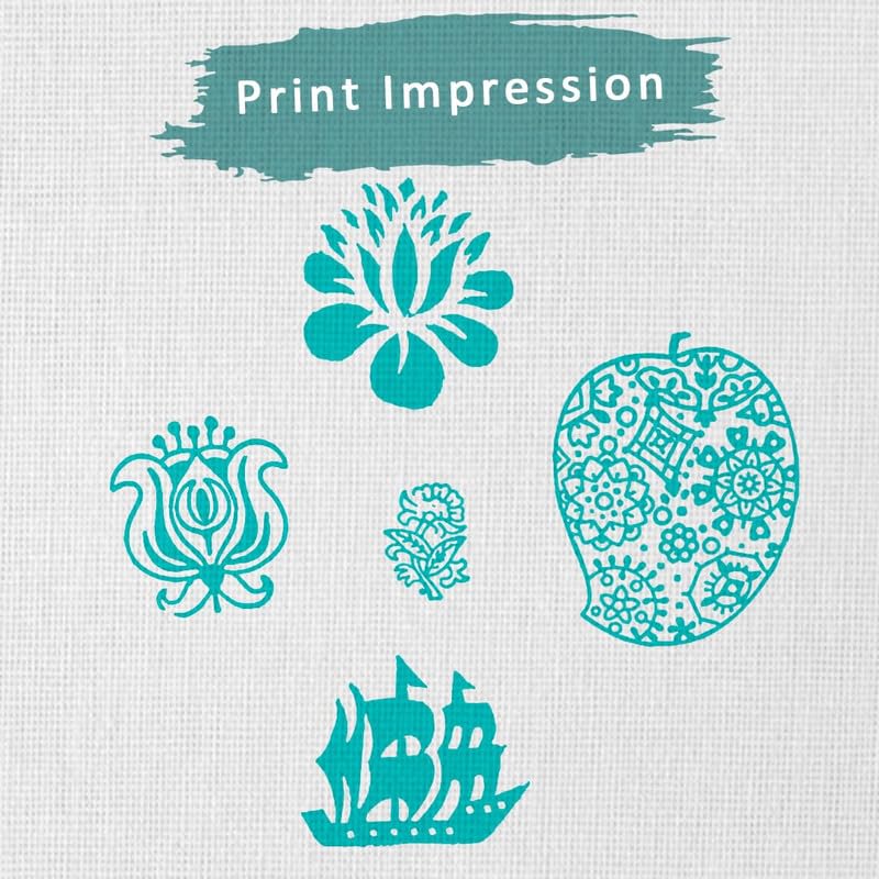 TWOGRAMS | Set of 5 | Wooden Indian Traditional Design Printing Stamps/Blocks for Printing Saree Border/Dresses/Craft Card Making/Scrapbook/Clay Pottery - Image 3