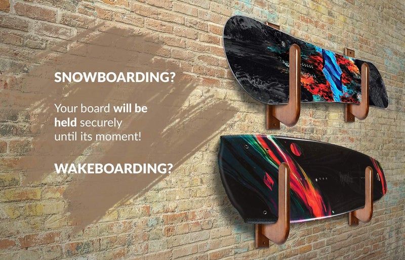 TESLYAR Surfboard Wall Mount – Wooden Surfboard Rack for Wall Storage – Solid Wood Hooks for Surfboard, Snowboard, Paddle Board & Wakeboard – Classic Style - Image 5