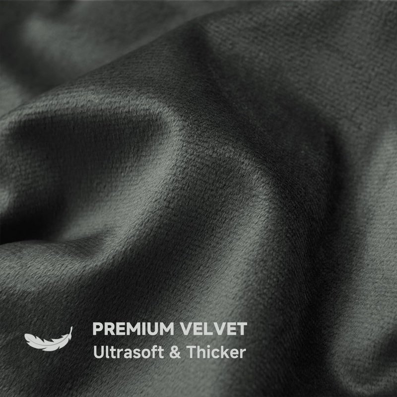 QUORGVES Dark Gray Pillow Covers 20x20 Inch Pack of 2 Dark Gray Throw Pillows for Couch Living Room Bed Bedroom Soft Velvet Dark Gray Square Throw Pillow Cover 20 x 20 Set of 2 - Image 3