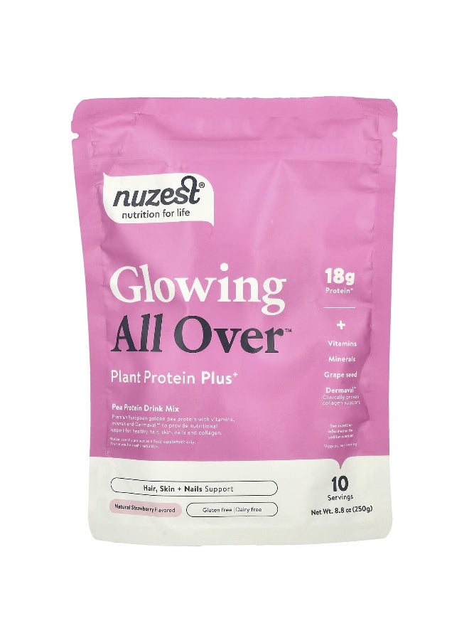 Nuzest Nuzest, Glowing All Over™, Plant Protein Plus+, Natural Strawberry, 8.8 oz (250 g)  - Image 1