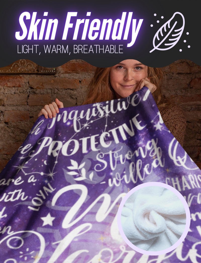 Huglanket Zodiac Constellation Gifts for Women Zodiac Sign District Gift with Message Flannel Blanket (50 "" × 65 ") - Scorpio - Image 5