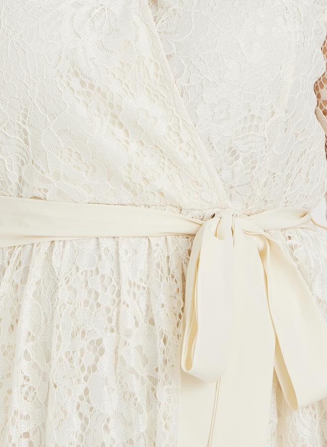 ستايلي فستان ماكسي طويل الأكمام من الدانتيل بمقاس كبير - - Image 4