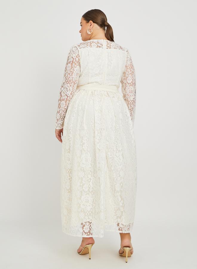ستايلي فستان ماكسي طويل الأكمام من الدانتيل بمقاس كبير - - Image 5