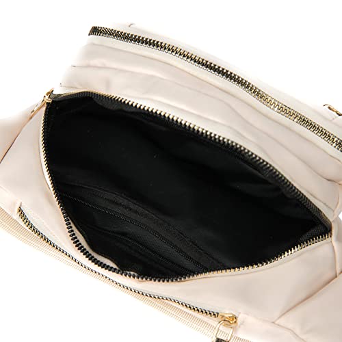 DAITET Fashionable White Fanny Pack for Men&Women,Large Waist Bag & Hip Bum Bag with Adjustable Strap for Outdoors Workout Traveling Casual Running Hiking Cycling(Cream White) - Image 5