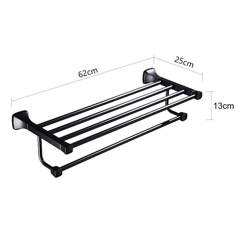 Plantex Space Aluminum Towel Rack for BathroomTowel StandHangerBathroom Accessories24 InchBlack - Image 3