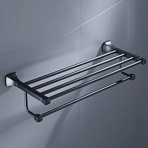 Plantex Space Aluminum Towel Rack for BathroomTowel StandHangerBathroom Accessories24 InchBlack - Image 4