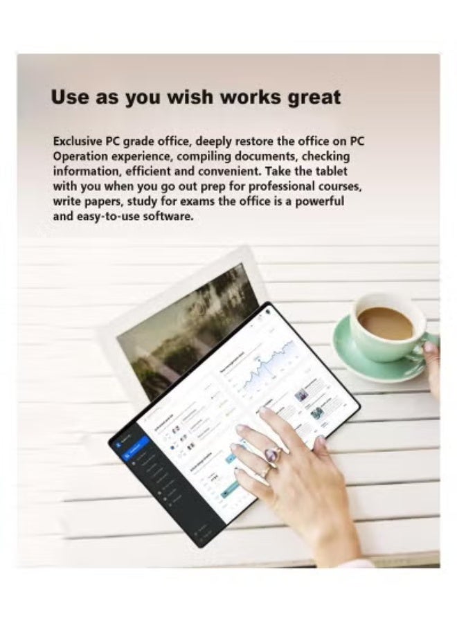 X - Prime 10.1-Inch HD AMOLED Display Android Tablet with 8GB RAM, 256GB ROM, 5G Dual SIM & Wi-Fi Connectivity, Slim Lightweight Design, Dual Cameras, Google Meet & Zoom Ready – High-Performance Tablet for Study, Work, Travel & Entertainment – Elegant Gold - Image 3